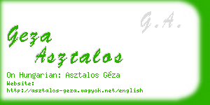 geza asztalos business card