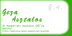 geza asztalos business card